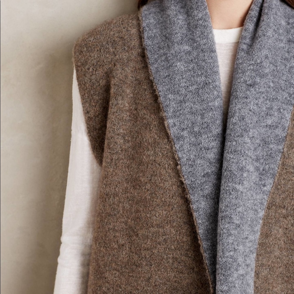 Anthropologie Brown and Gray Vest